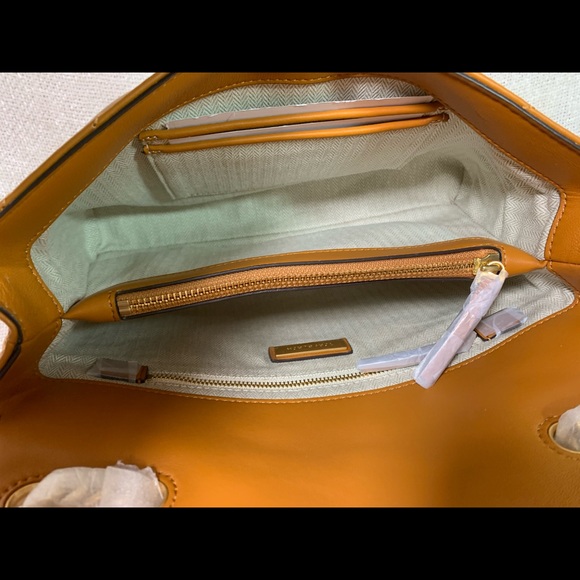 Tory Burch Squash/Rolled Brass Kira Chevron Convertible Bag - Picture 11 of 15